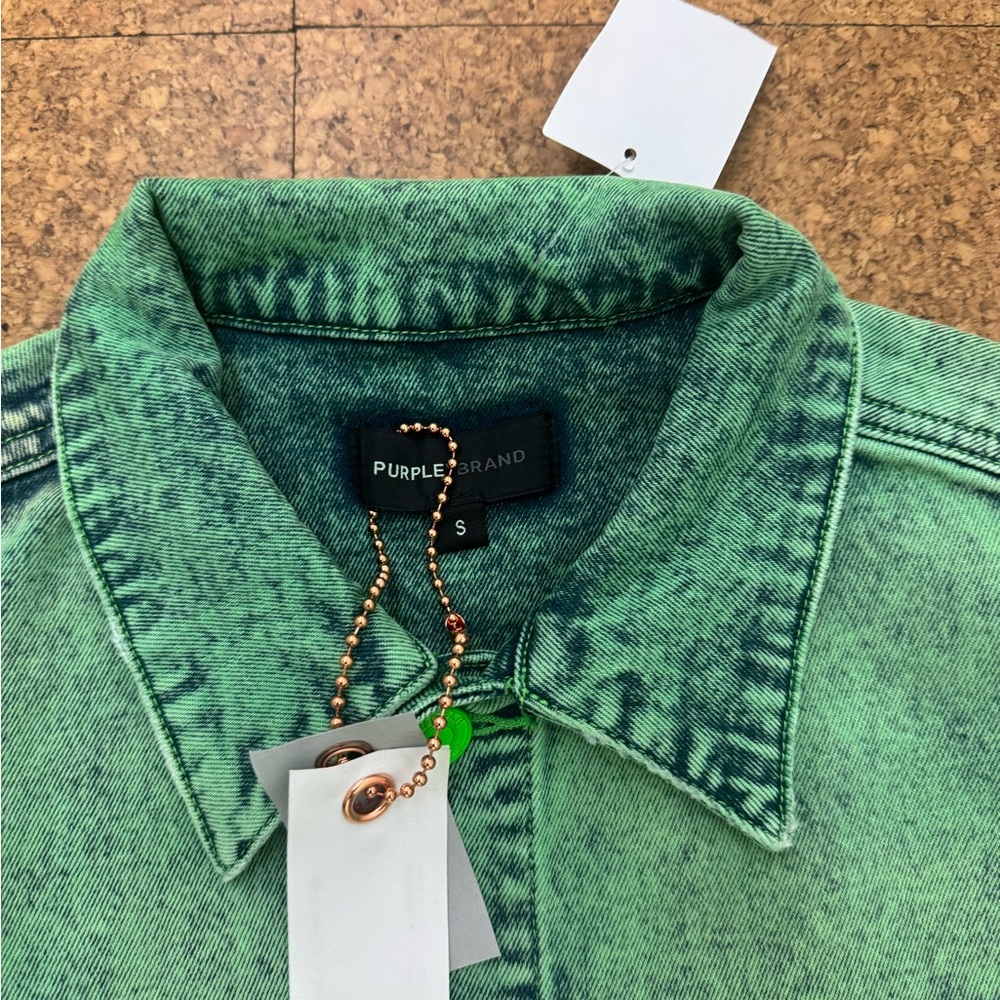 Men's Green Denim Performance Jacket - Picture 2 of 4